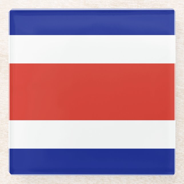 Glass coaster with flag of Costa Rica (Front)