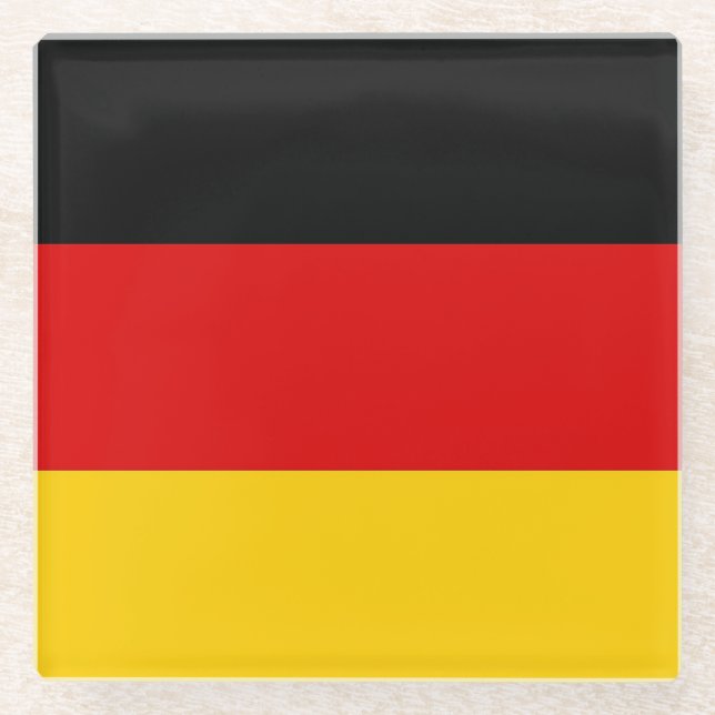 Glass coaster with flag of Germany (Front)