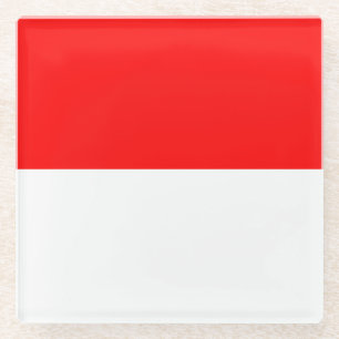 Glass coaster with flag of Indonesia