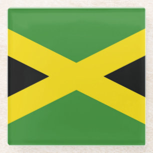 Glass coaster with flag of Jamaica