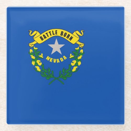 Glass coaster with flag of Nevada USA