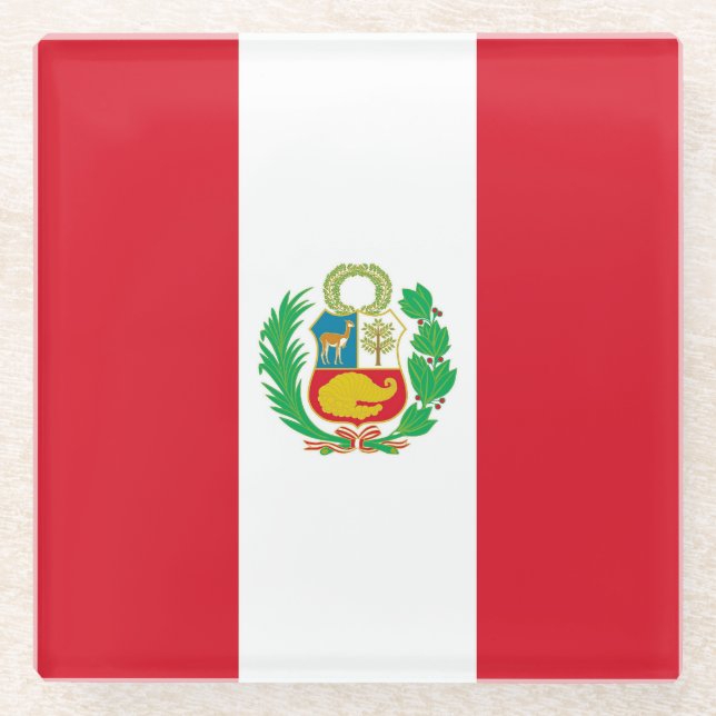 Glass coaster with flag of Peru (Front)
