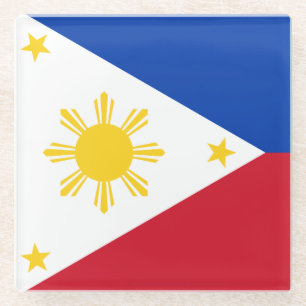 Glass coaster with flag of Philippines