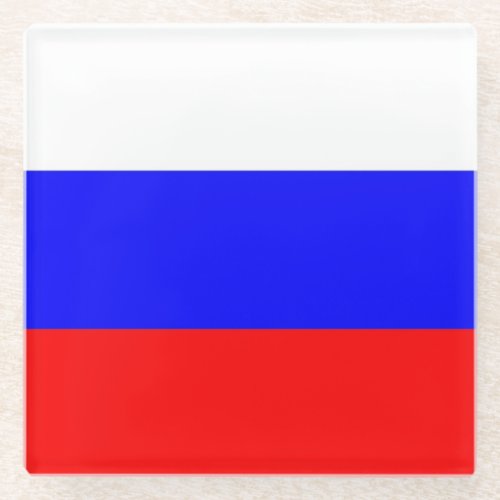 Glass coaster with flag of Russia