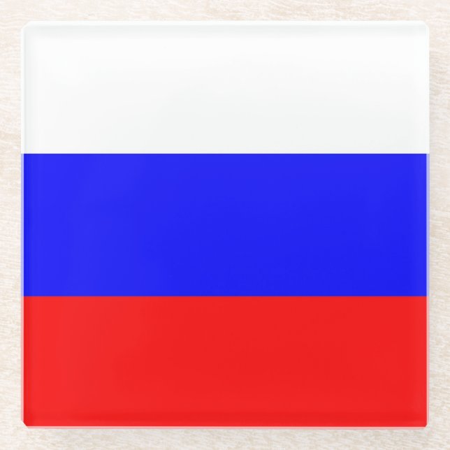 Glass coaster with flag of Russia (Front)