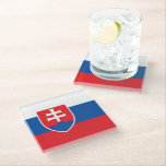 Glass coaster with flag of Slovakia<br><div class="desc">Add a touch of Slovak pride to your tableware collection with our elegant glass coaster featuring the flag of Slovakia! Crafted with meticulous attention to detail, this glass coaster is more than just a functional piece—it’s a celebration of Slovakia’s cultural identity and national pride. The sleek design showcases the striking...</div>