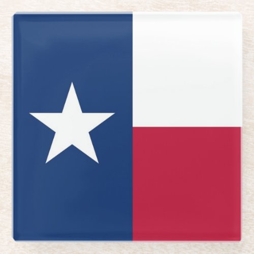 Glass coaster with flag of Texas State USA