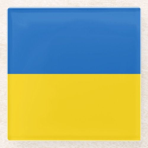 Glass coaster with flag of Ukraine