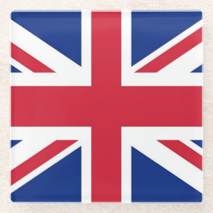 Glass coaster with flag of United Kingdom