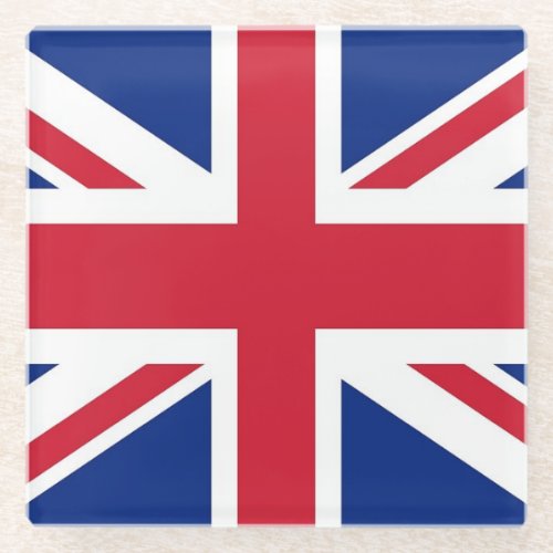 Glass coaster with flag of United Kingdom