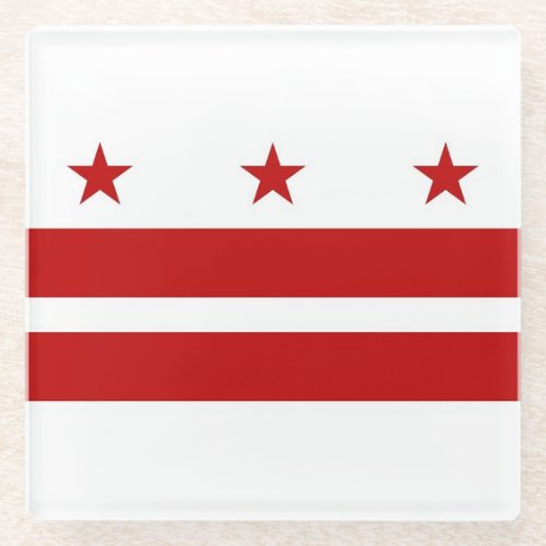 Glass coaster with flag of Washington DC USA