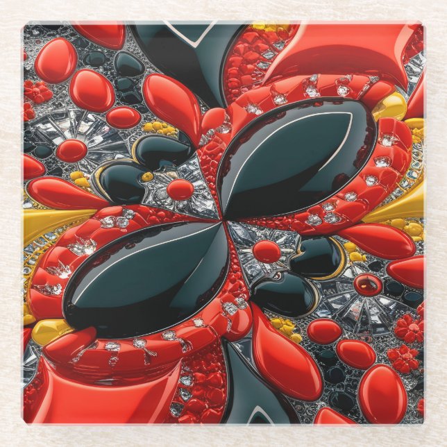 Glass coaster with Germany Colors (Front)