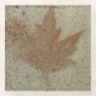 Glass Coaster with Leaf Imprint