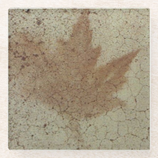 Glass Coaster with Leaf Imprint (Front)