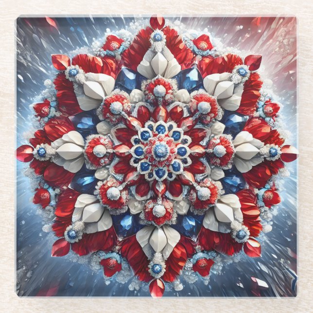 Glass coaster with Norwegian Colors (Front)