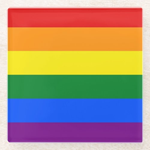 Glass coaster with Pride flag of LGBT