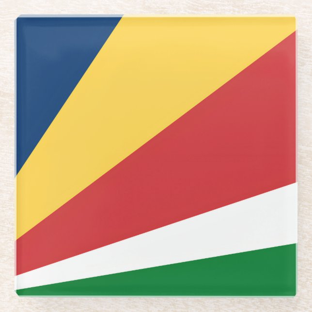Glass coaster with Seychelles Colors (Front)