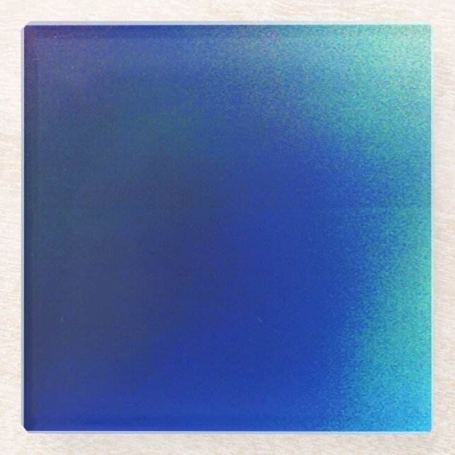 Glass Coasters with Blue and Turquoise Design (Front)