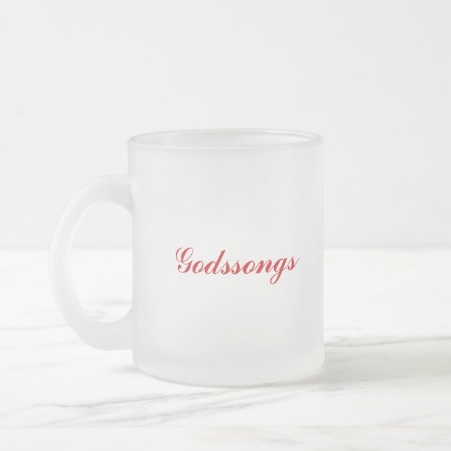 Glass Coffee Mug-Dead Red Frosted Glass Coffee Mug (Left)