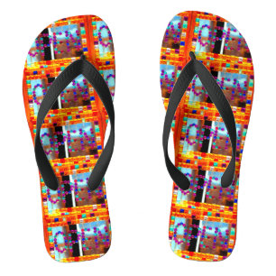 glass colored beads "open" flip flops