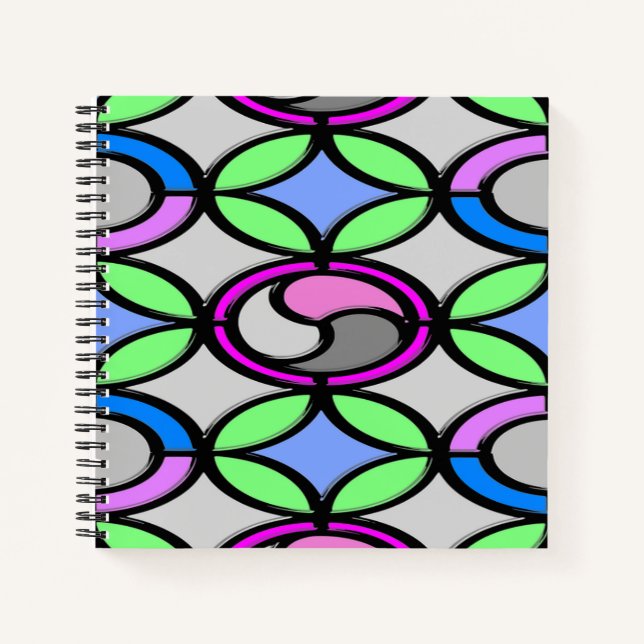 Glass colored tiled notebook (Front)