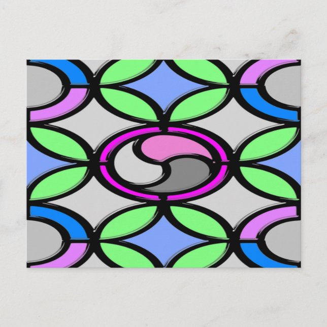 Glass colored tiled postcard (Front)