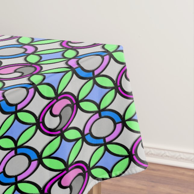 Glass colored tiled tablecloth (In Situ)