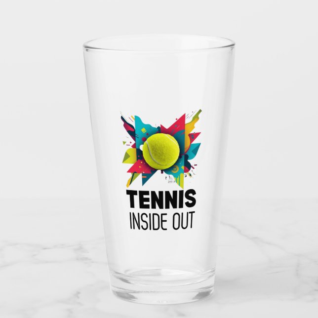 Glass Cup Abstract - Tennis Inside Out (Front)