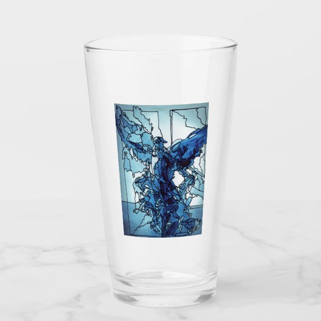 Glass Cup Blue Angel (Front)