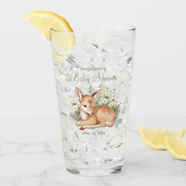 Glass Cup for baby shower. (Front Ice)