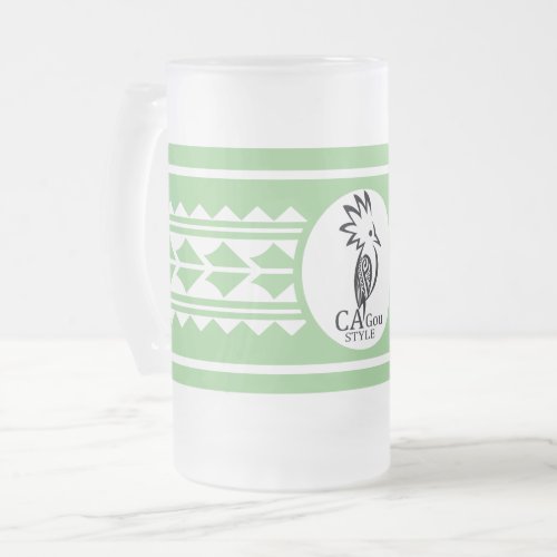 Glass cup Tribal Pattern Frosted Glass Beer Mug