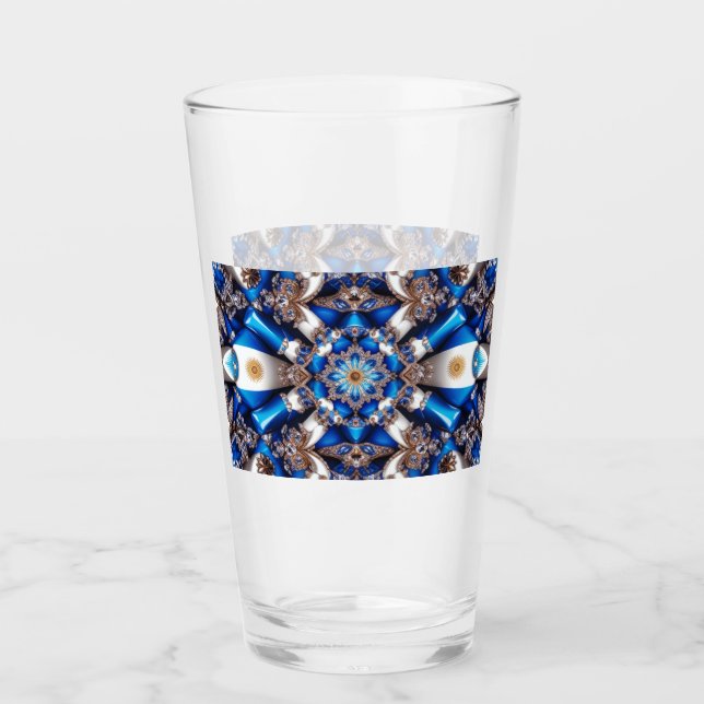 Glass cup with Argentinian Colors (Front)