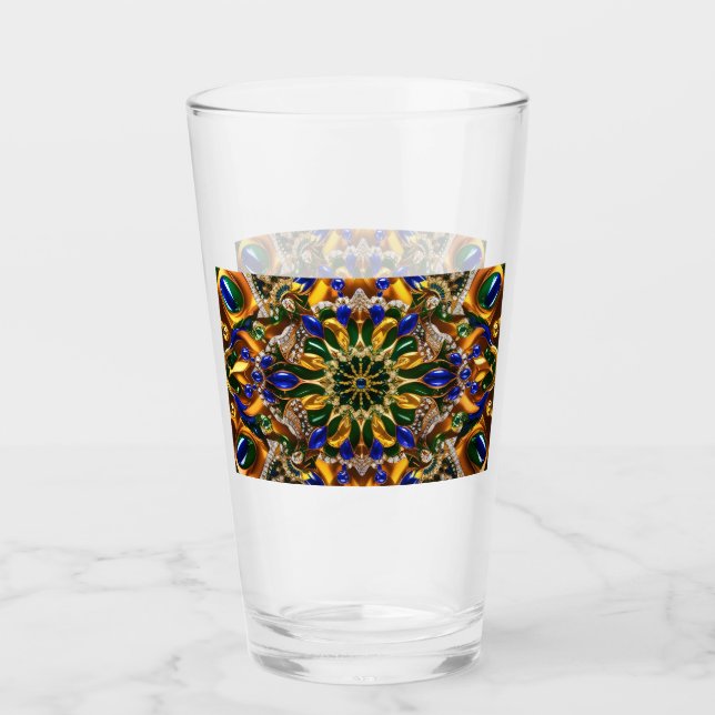 Glass cup with Brazil Colors (Front)