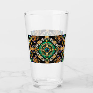 Glass cup with Brazilian Colors