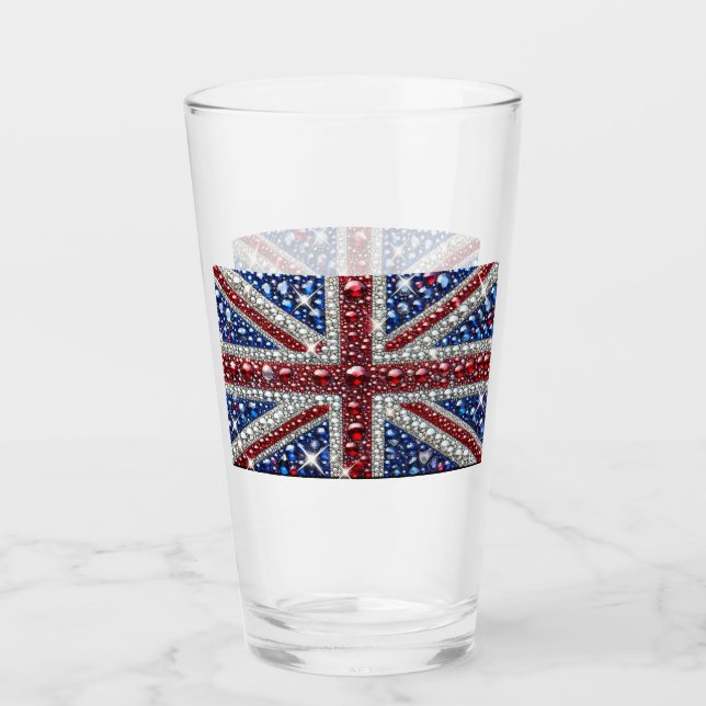 Glass cup with British Colors (Front)