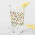 Glass Cup with seamless flower