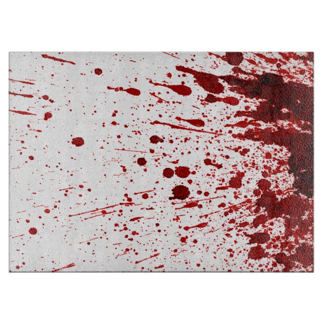 Glass Cutting Blood Splatter Vampire Gothic Horror Cutting Board (Front)