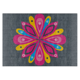 Glass Cutting Board Burst Grey