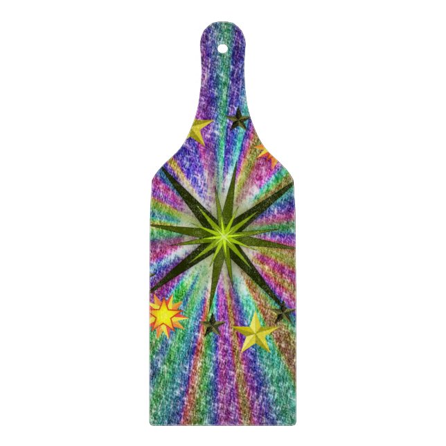 Glass Cutting Board Colorful Stars (Front)