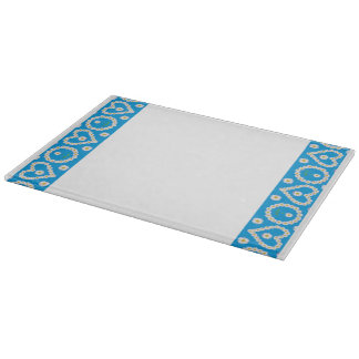 Glass Cutting Board: Daisy Chains Hearts Board