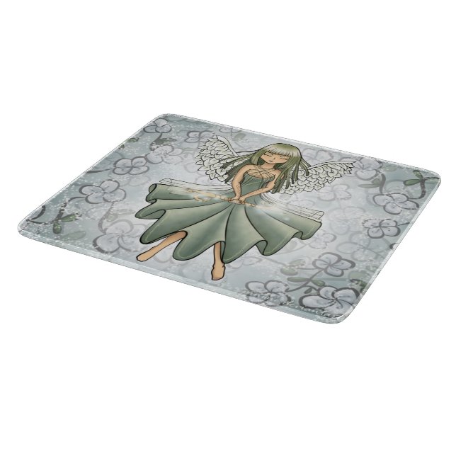 Glass Cutting Board- Fairy Summoning Spring Design Board (Corner)