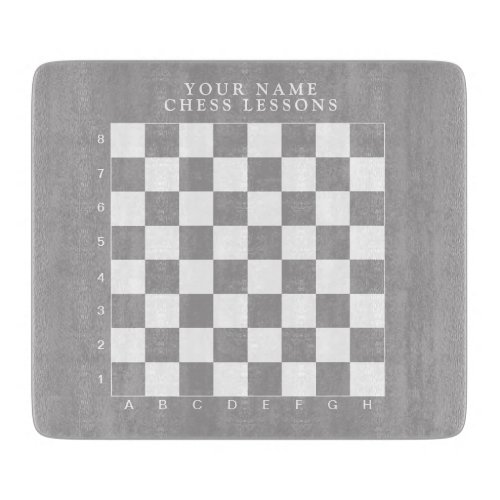 Glass cutting board for kitchen chess games