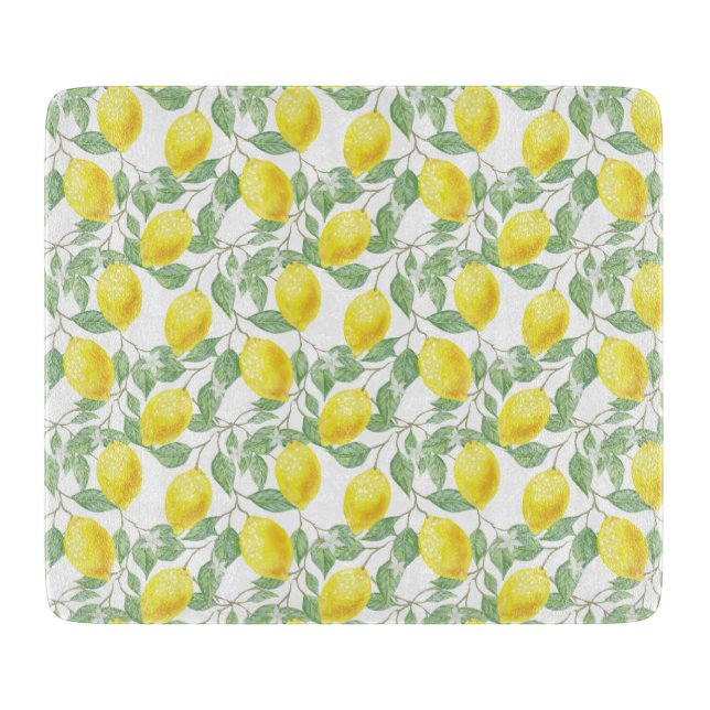Glass Cutting Board-Lemons Board (Front)