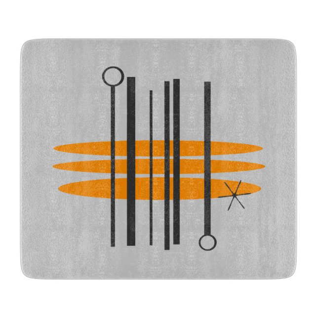 Glass Cutting Board - Mid Century Modern (Front)