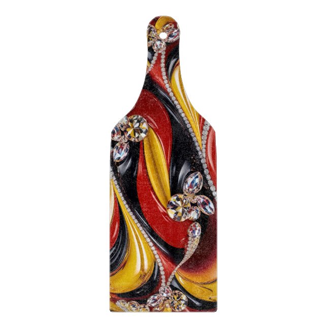 Glass cutting board paddle Belgian Colors (Front)