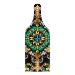 Glass cutting board paddle Brazilian Colors