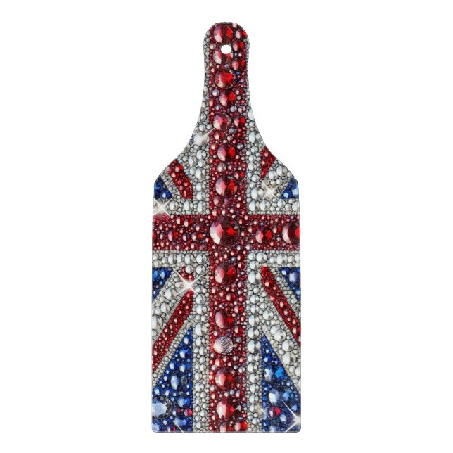 Glass cutting board paddle British Colors (Front)