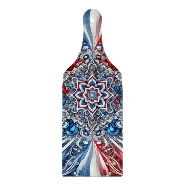 Glass cutting board paddle French Colors (Front)