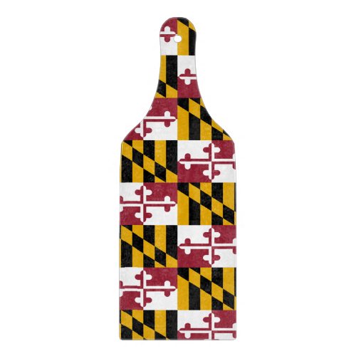 Glass cutting board paddle Maryland flag