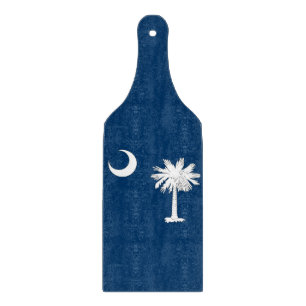 Glass cutting board paddle South Carolina flag